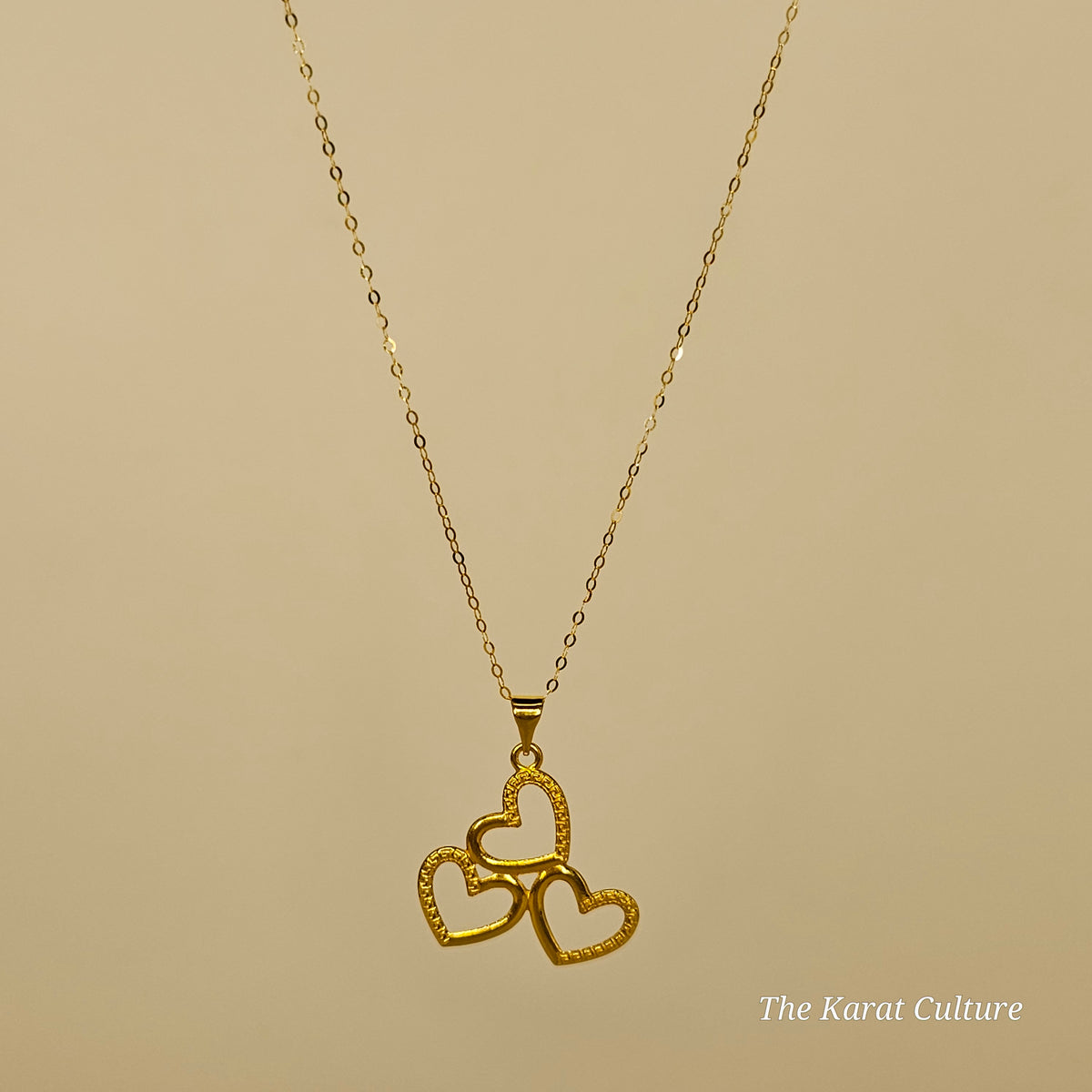 18K Solid Gold Dainty Love Heart Necklace