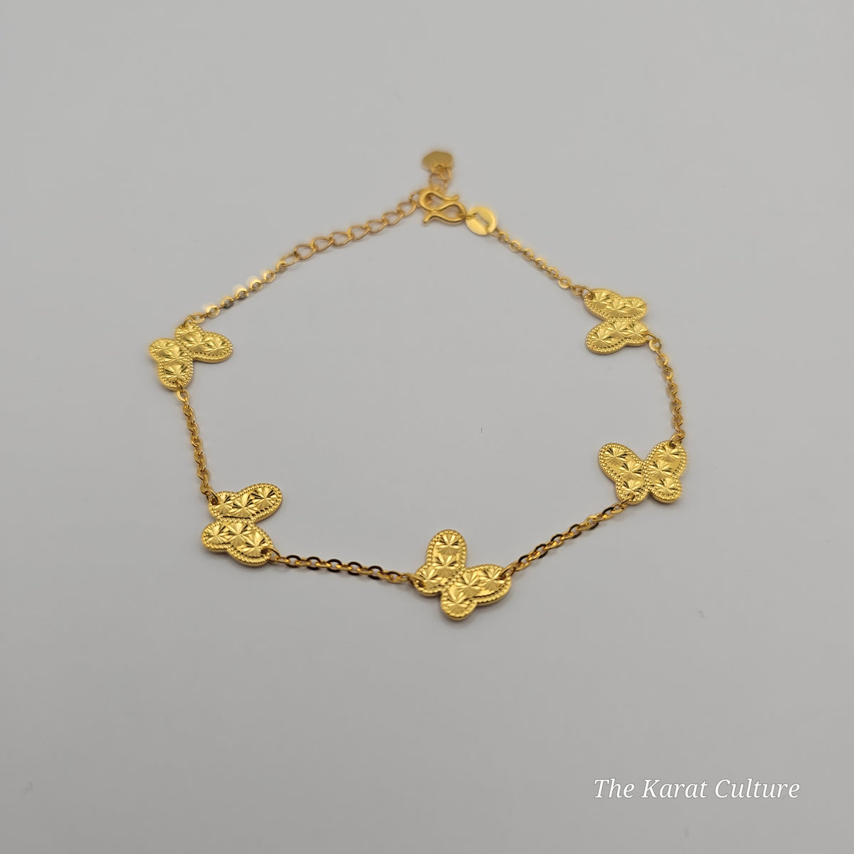 24K Solid Gold Butterfly Bracelet