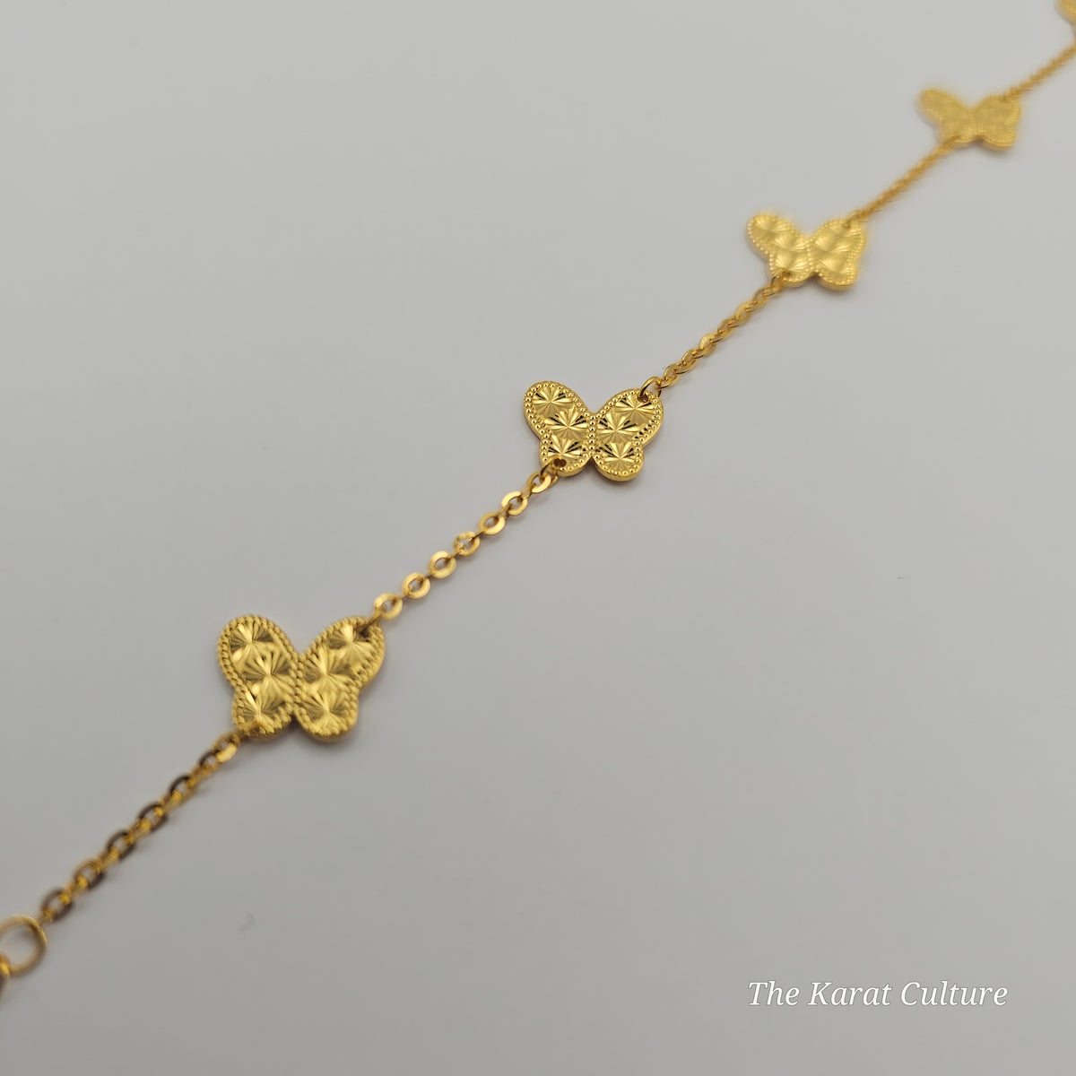 24K Solid Gold Butterfly Bracelet