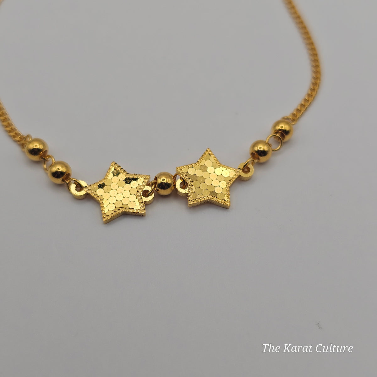 24K Solid Gold Star Bracelet