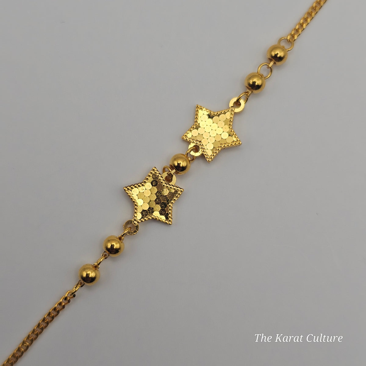 24K Solid Gold Star Bracelet