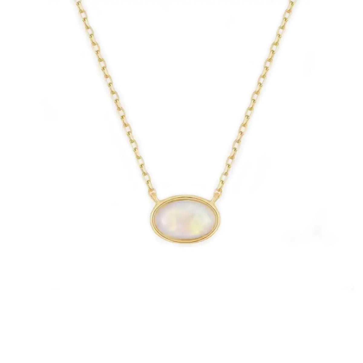 14K Solid Gold Opal Allure Pendant Necklace