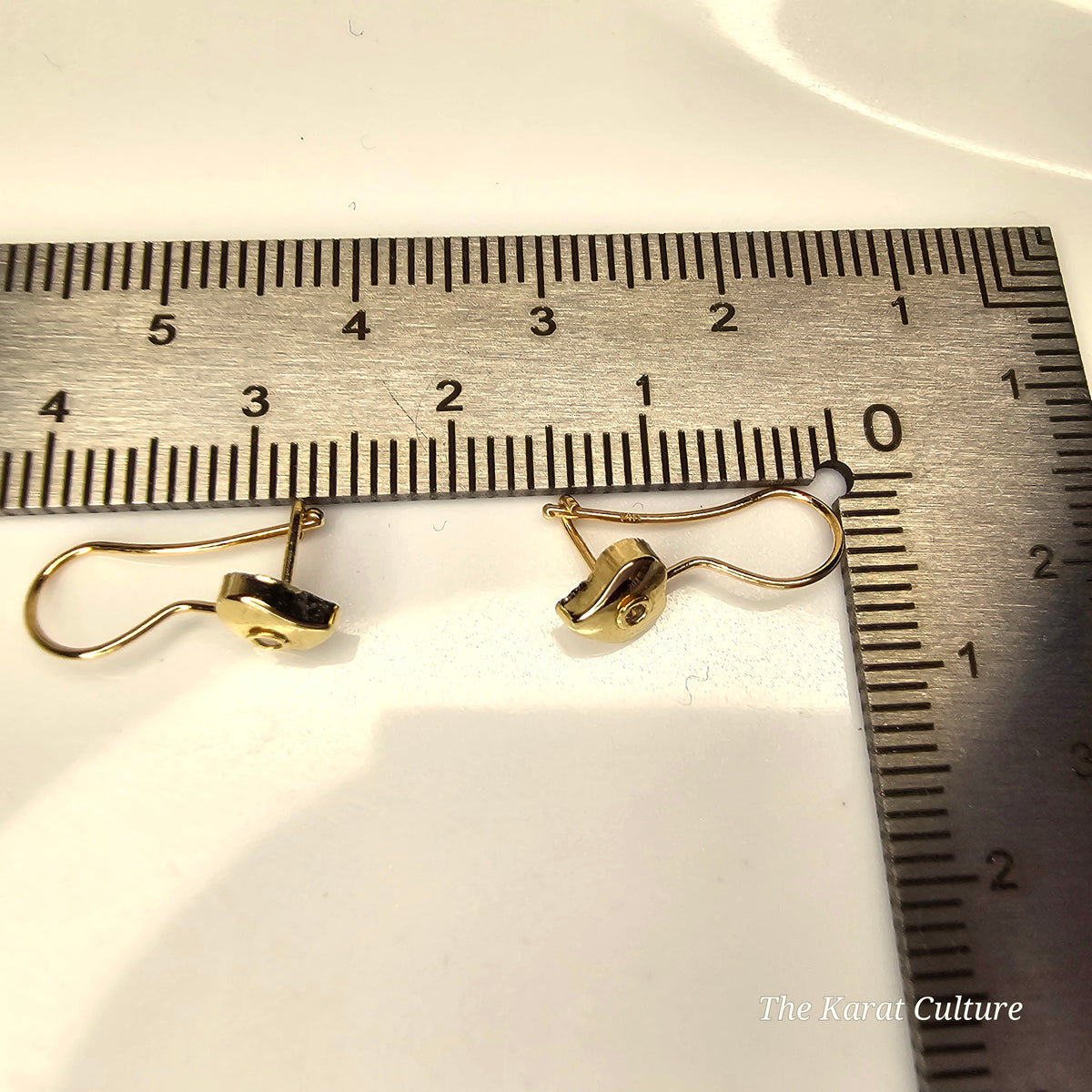 14K Solid Gold Love Heart Hoop Earrings with Cubic Zirconia