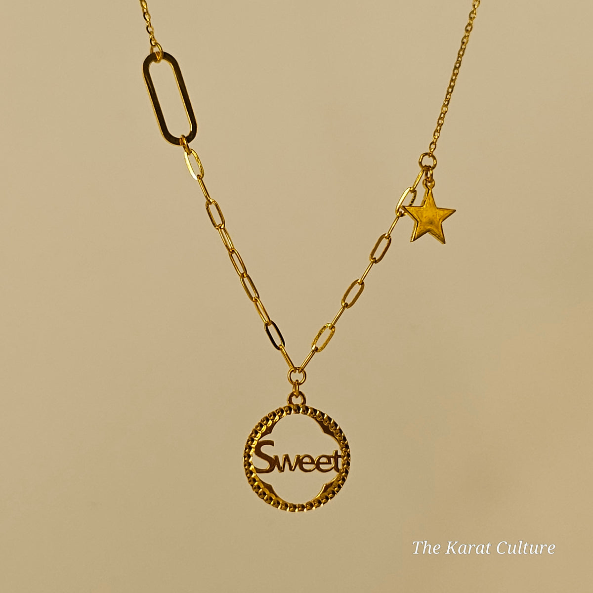 24K Solid Gold Sweet Necklace