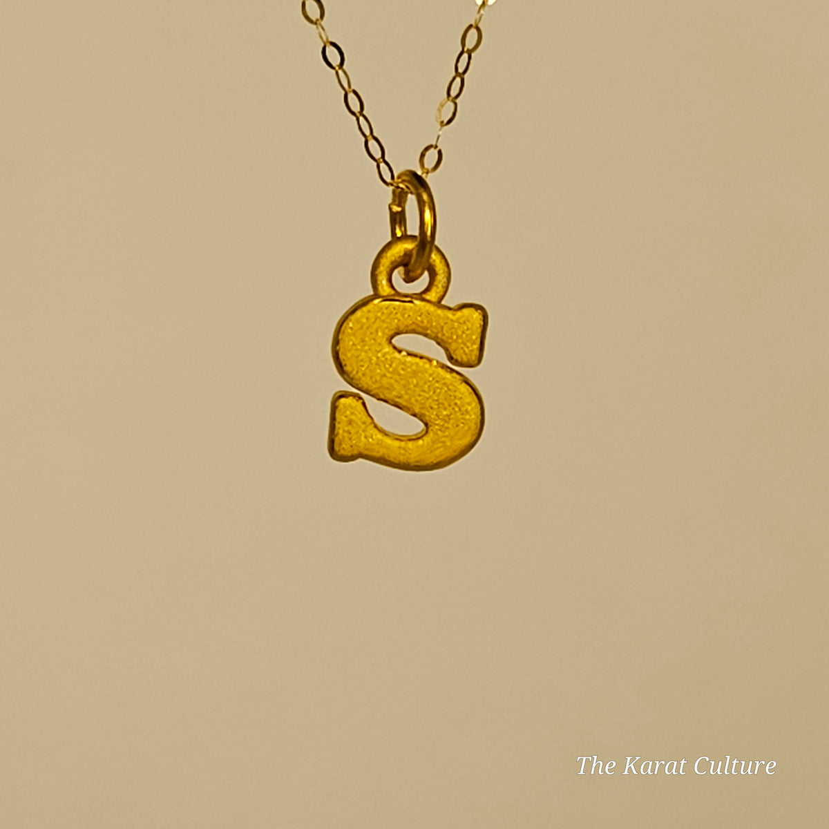24K Solid Gold S Pendant / Charm