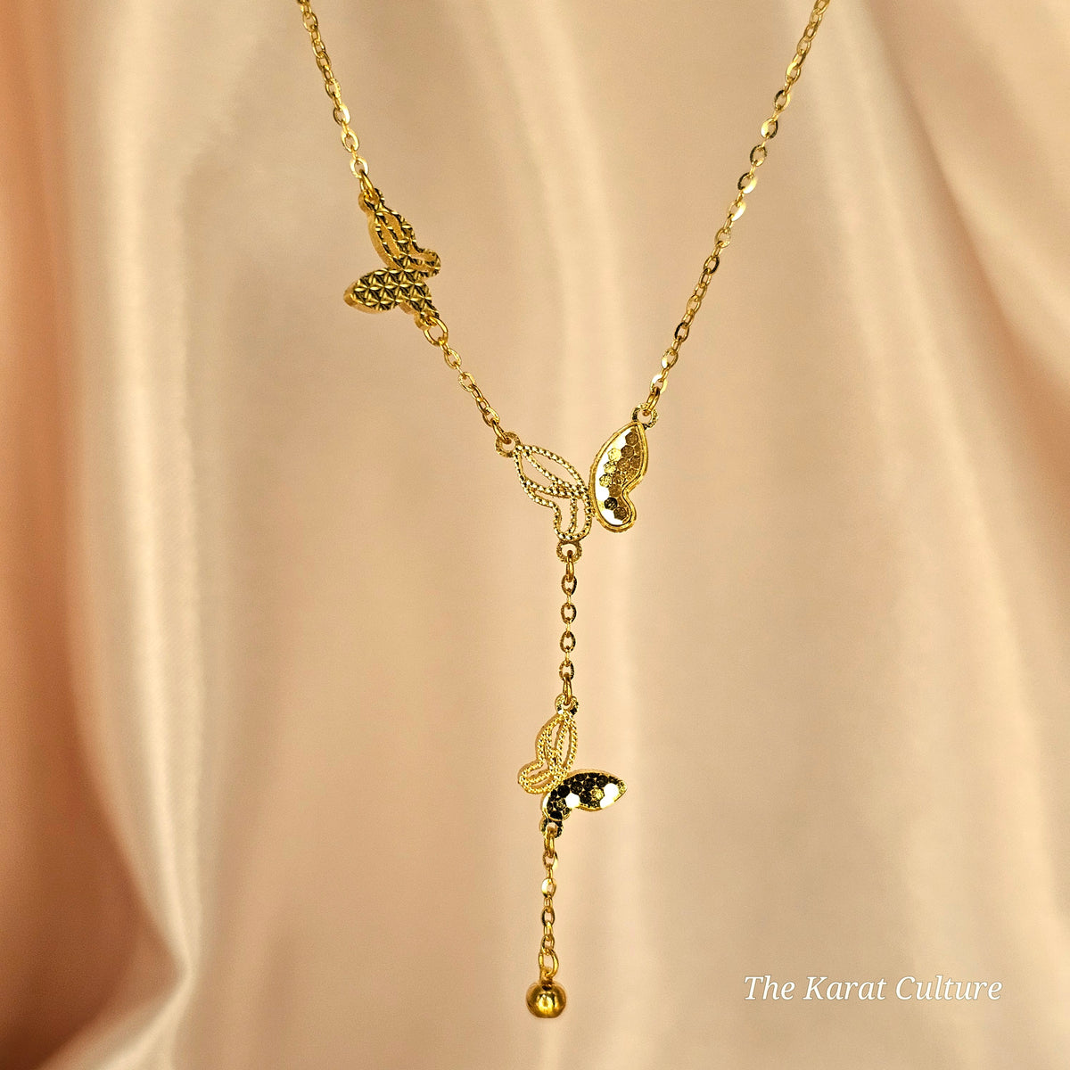 24K Solid Gold Butterfly Necklace