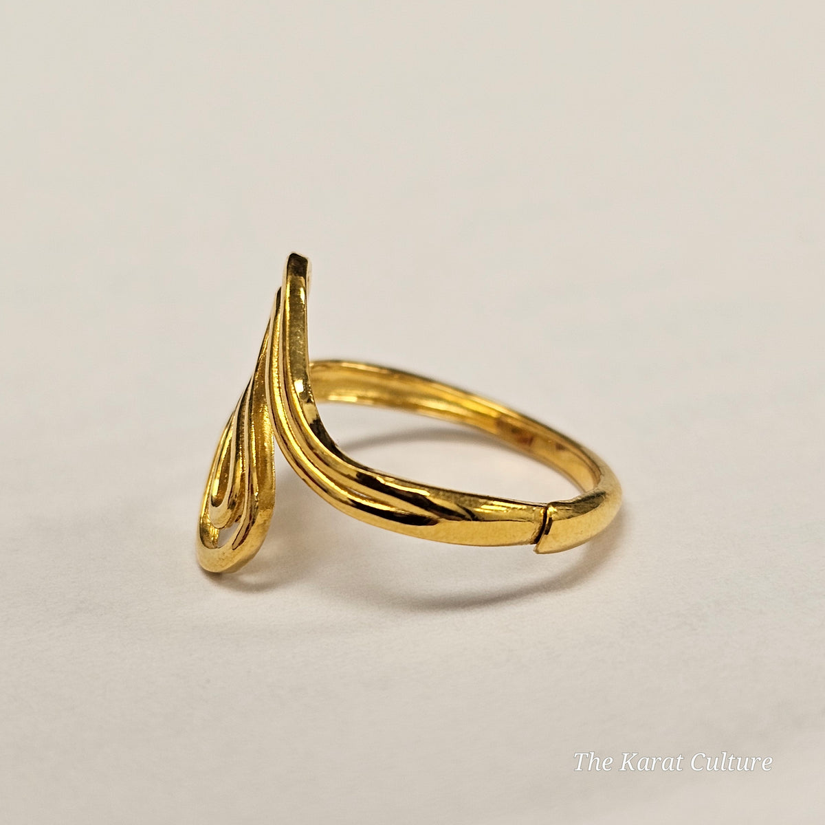 24K Solid Gold Wave Ring