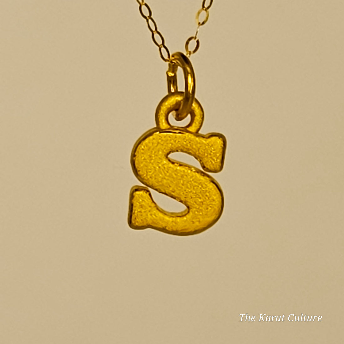 24K Solid Gold S Pendant / Charm