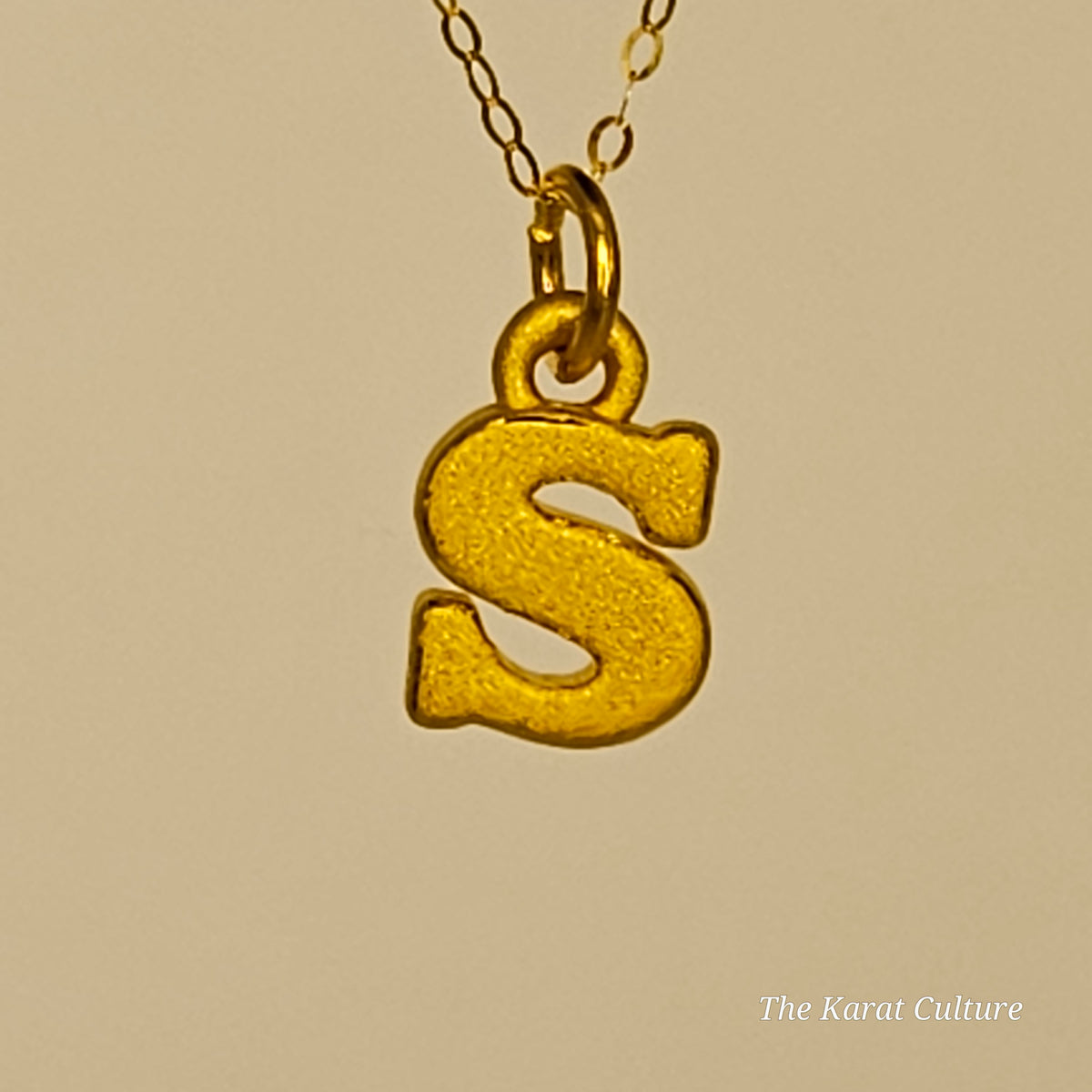 24K Solid Gold S Pendant / Charm