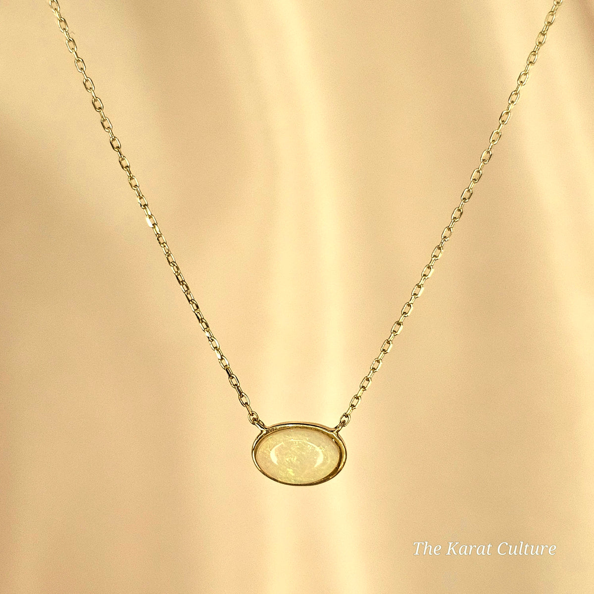 14K Solid Gold Opal Allure Pendant Necklace