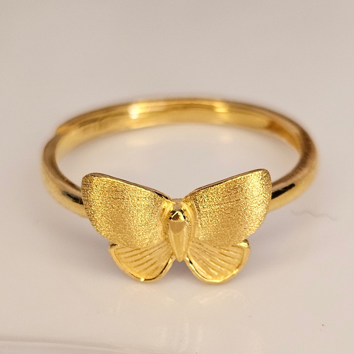 24K Solid Gold Butterfly Ring
