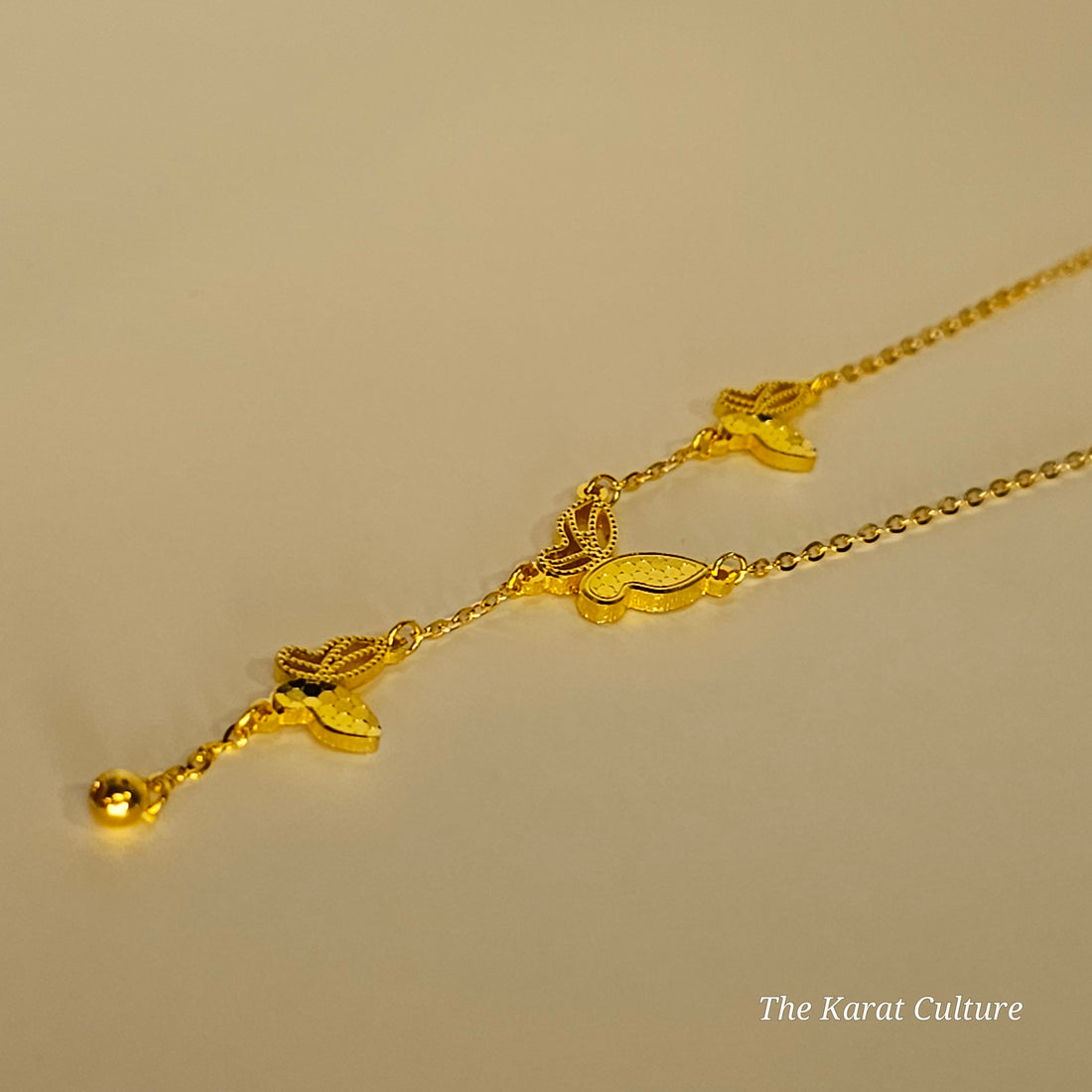 24K Solid Gold Butterfly Necklace
