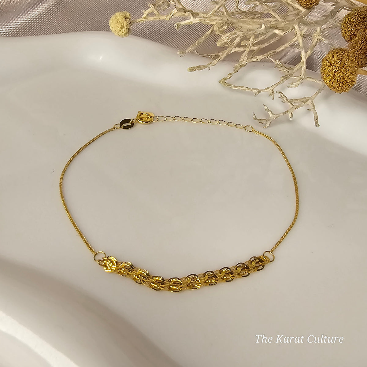 18K Solid Gold Delicate Soft Bracelet