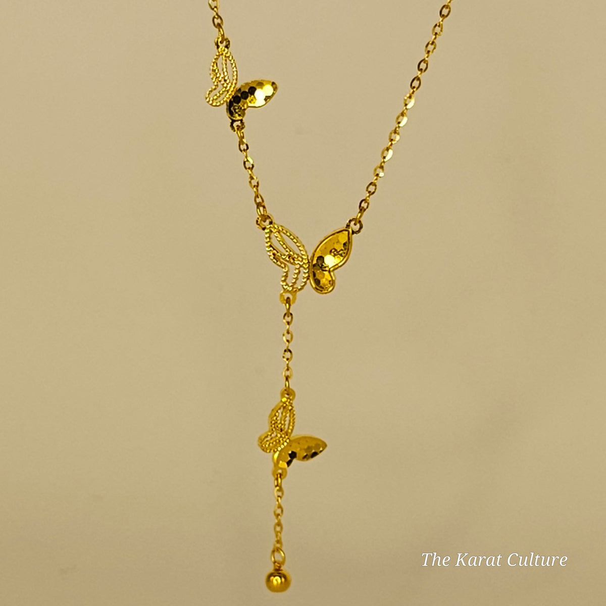 24K Solid Gold Butterfly Necklace