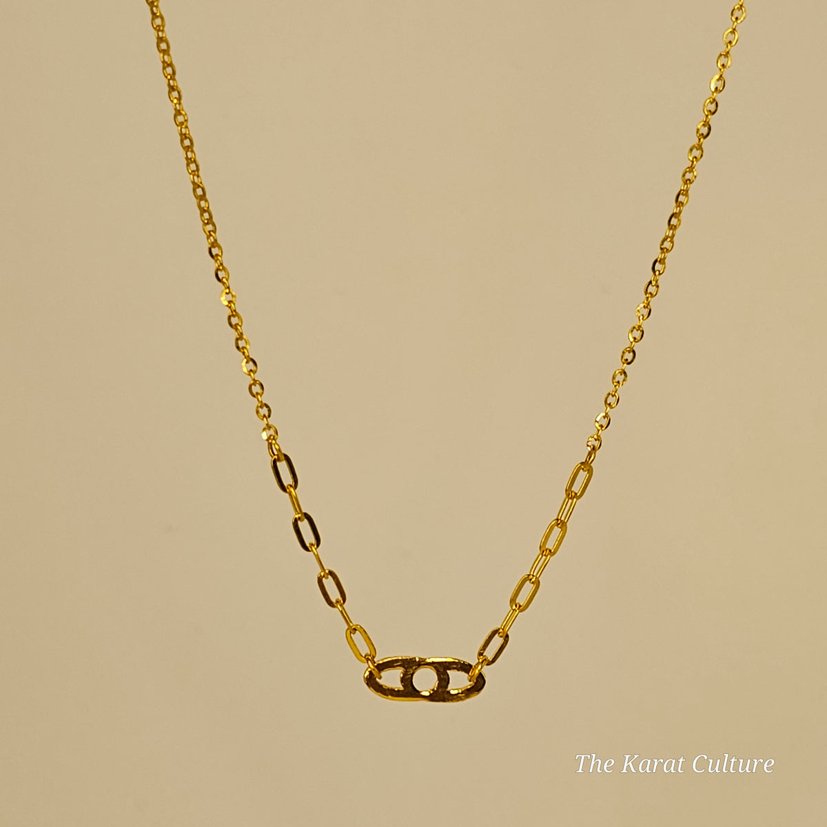 24K Solid Gold Evil Eye Necklace