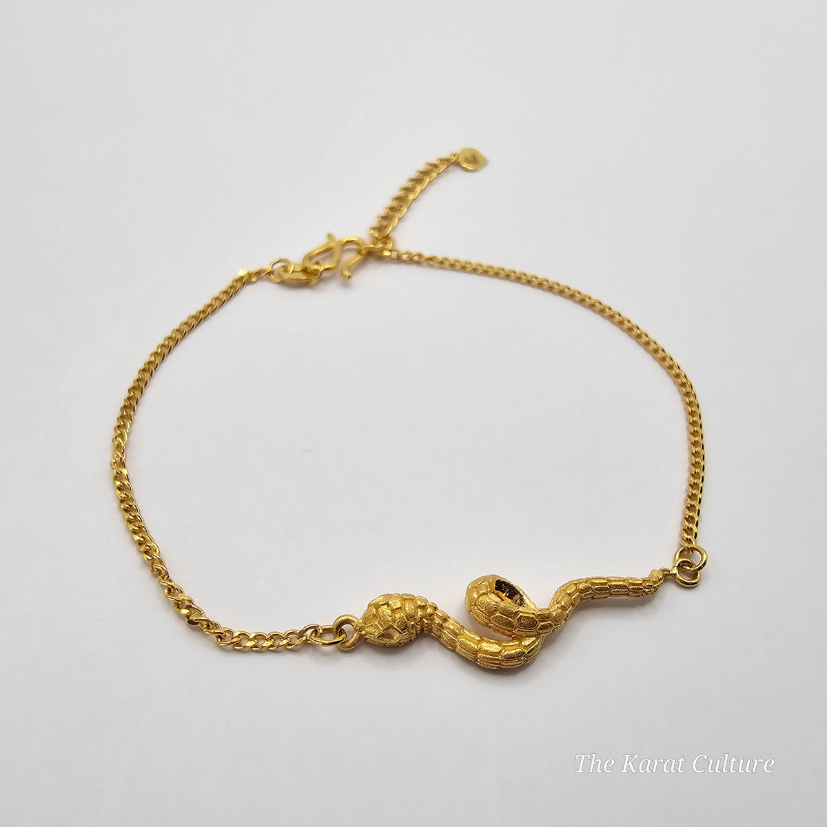 24K Solid Gold Snake Bracelet