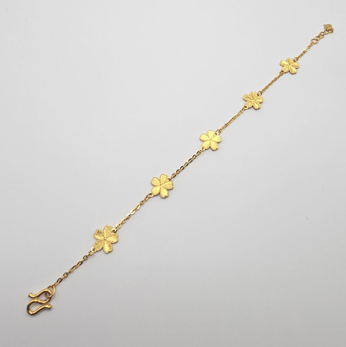 24K Solid Gold Cherry Blossom Bracelet