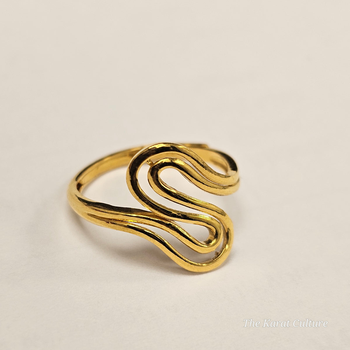 24K Solid Gold Wave Ring