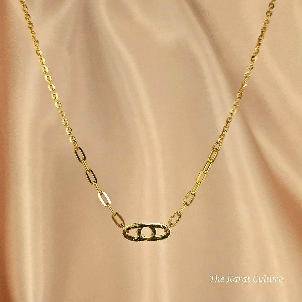 24K Solid Gold Evil Eye Necklace