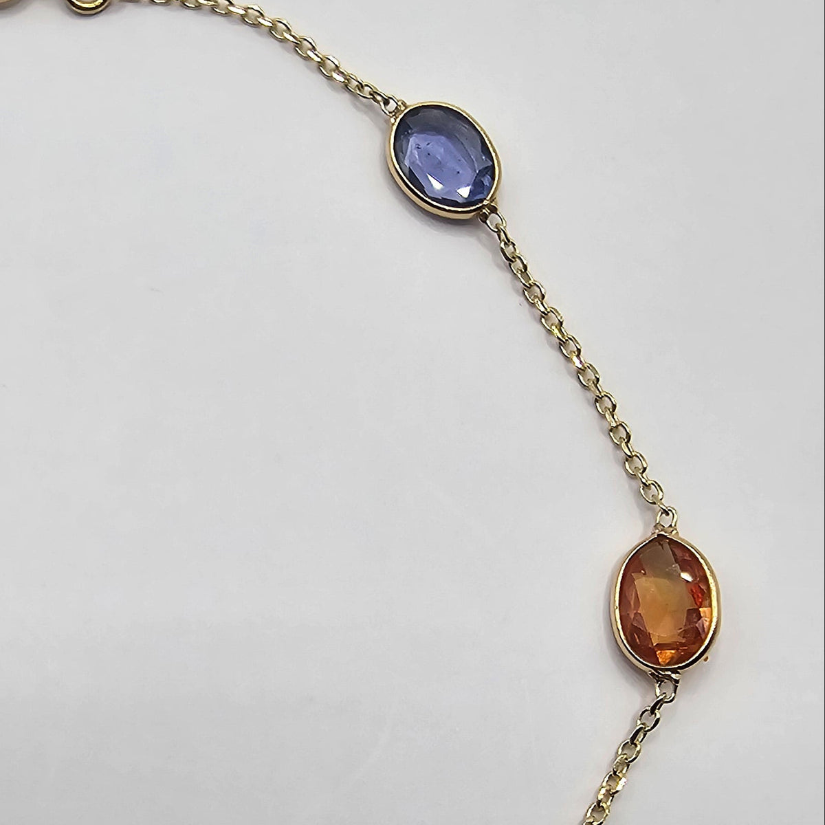 18K Solid Gold Multi-coloured Natural Sapphire Bracelet