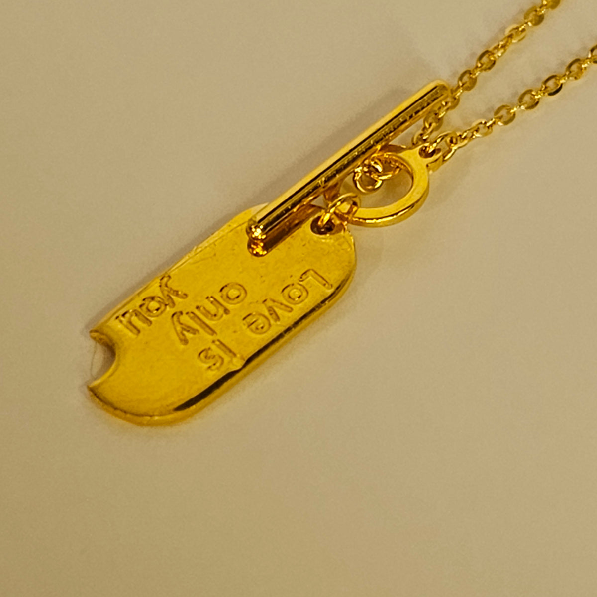 24K Solid Gold Love Is Only You Necklace