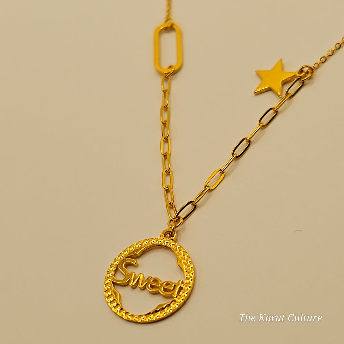 24K Solid Gold Sweet Necklace