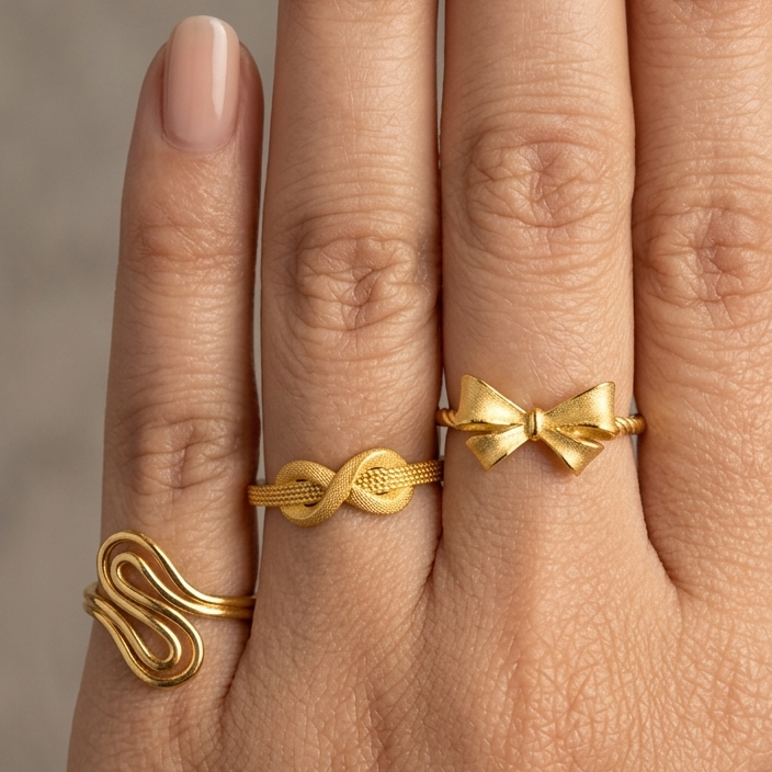 24K Solid Gold Infinity Ring