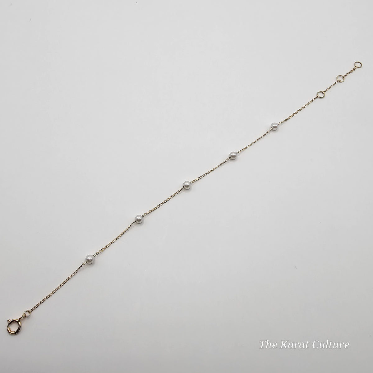 14K Solid Gold Bracelet with Pearls