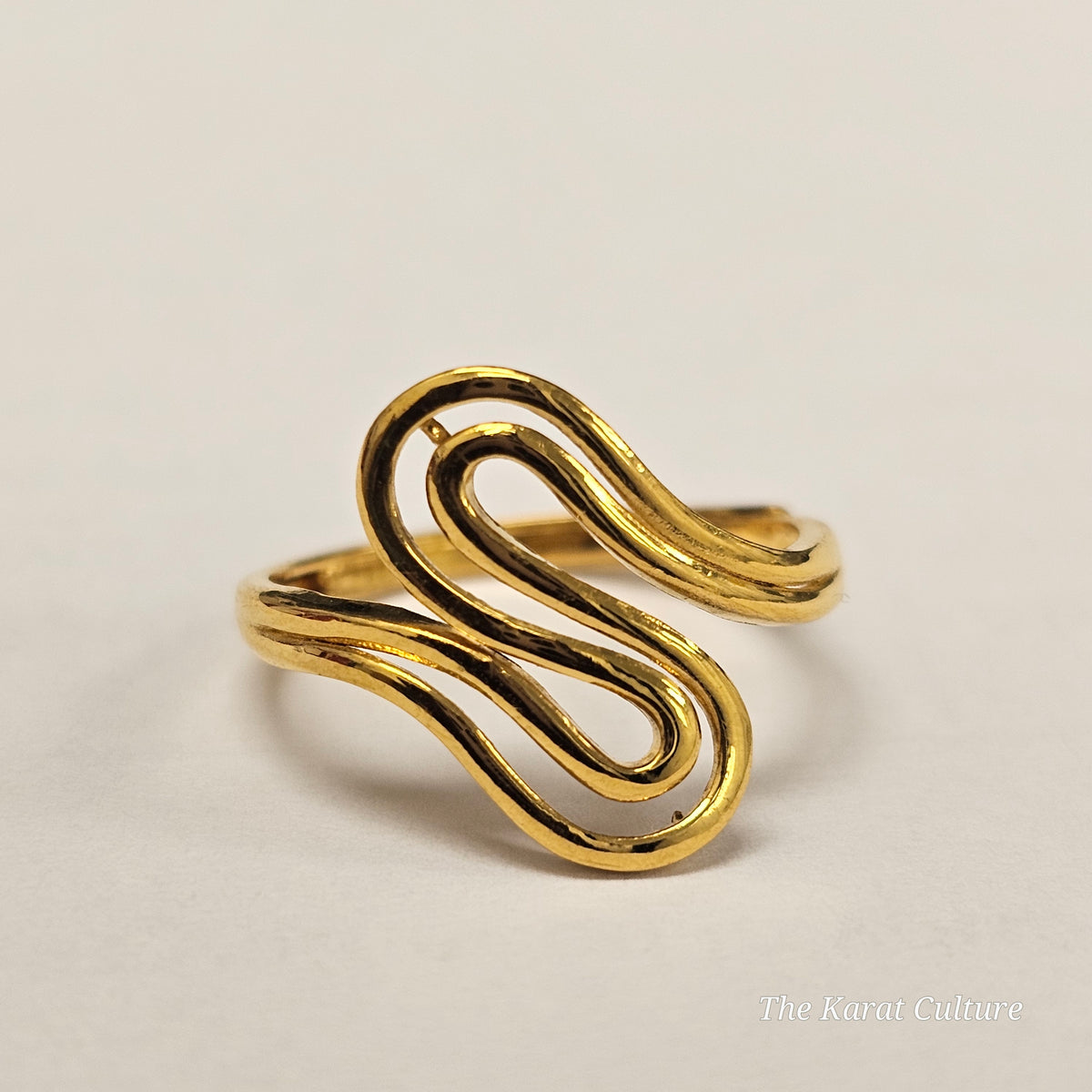 24K Solid Gold Wave Ring