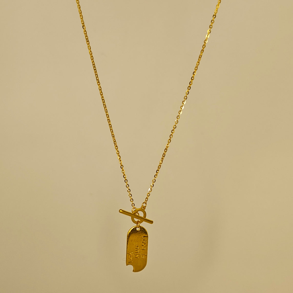 24K Solid Gold Love Is Only You Necklace