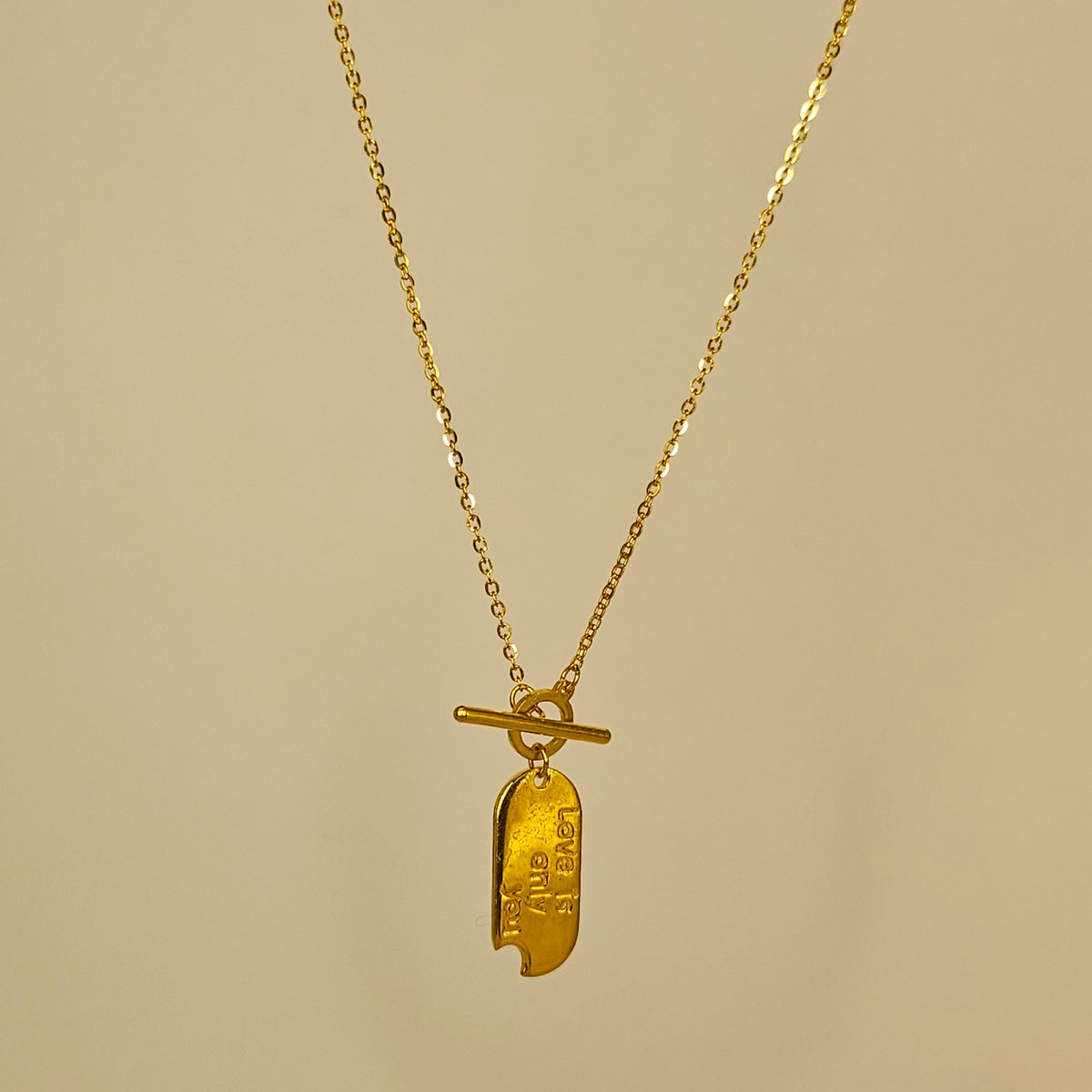 24K Solid Gold Love Is Only You Necklace