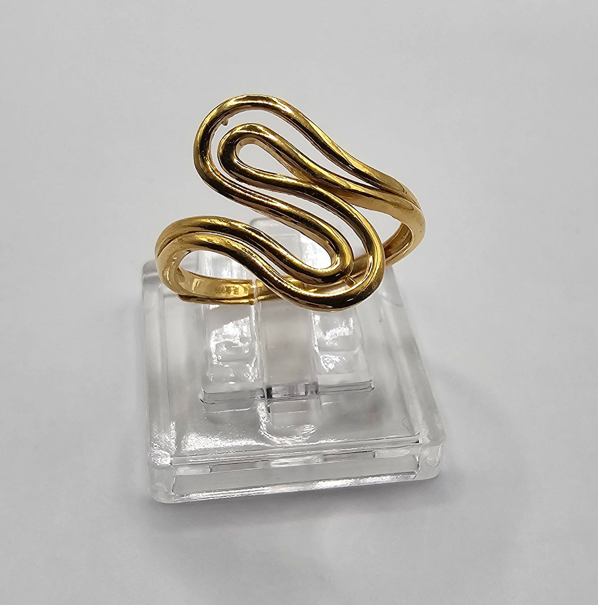 24K Solid Gold Wave Ring
