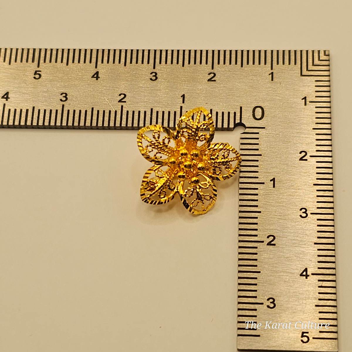 24K Solid Gold Floral Brooch