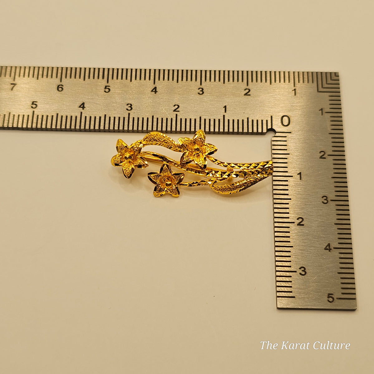 24K Solid Gold Flower Bouquet Brooch