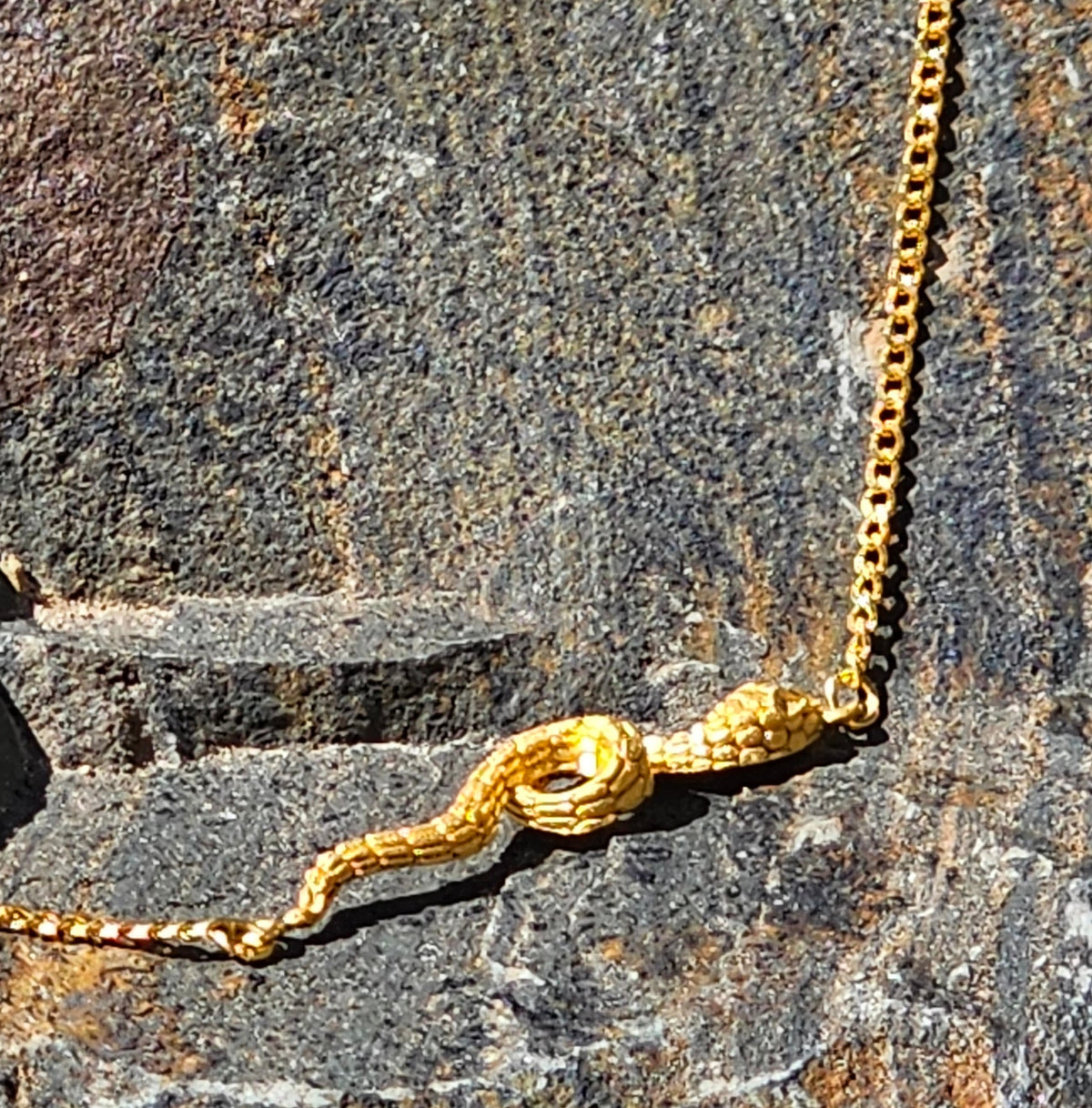 24K Solid Gold Snake Bracelet