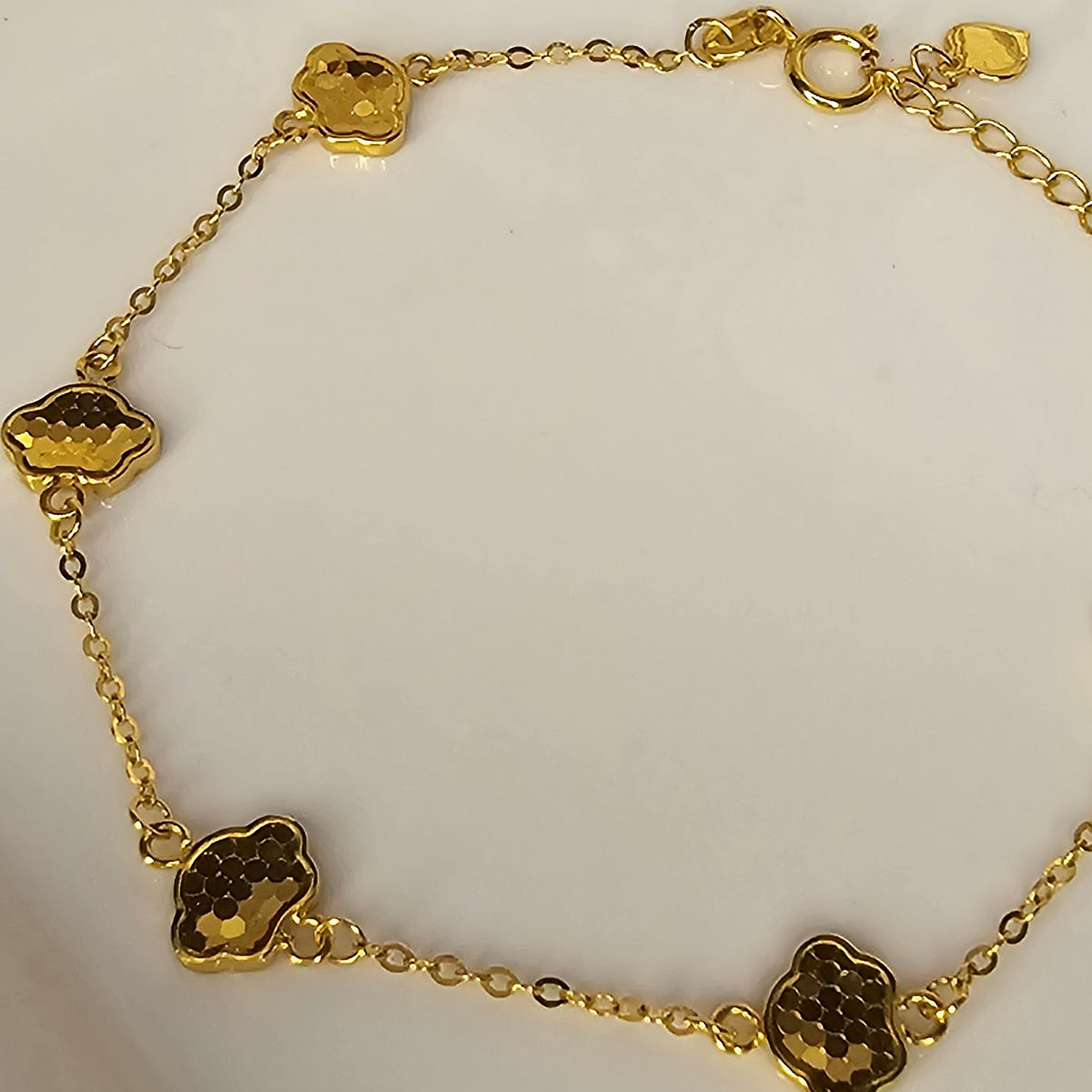 18K Solid Gold Cloud Bracelet