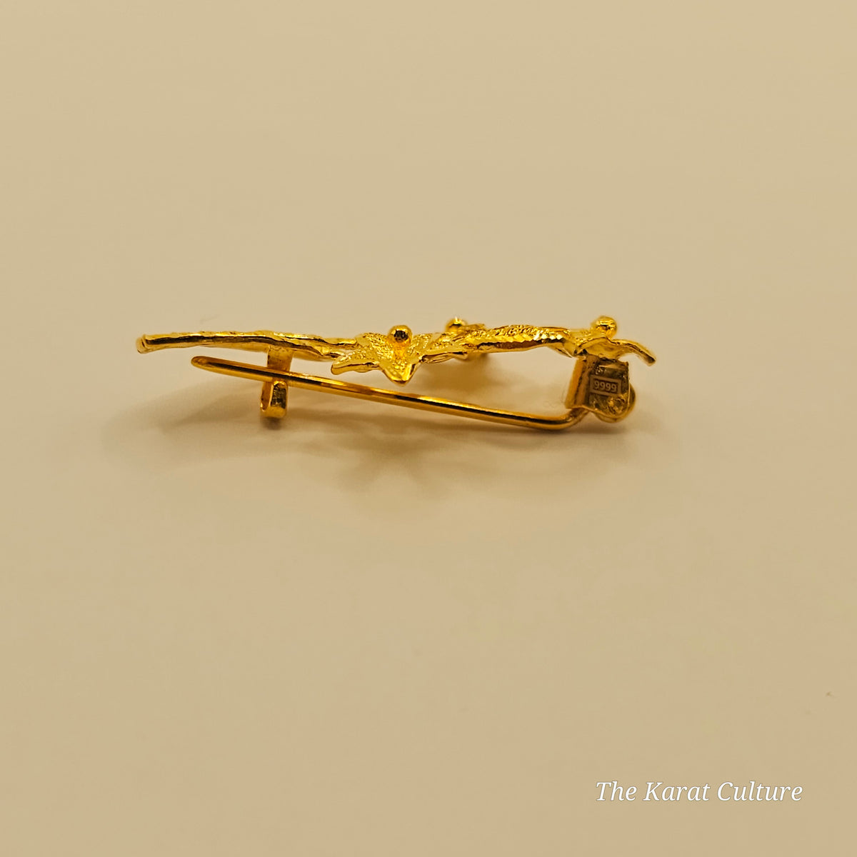 24K Solid Gold Flower Bouquet Brooch