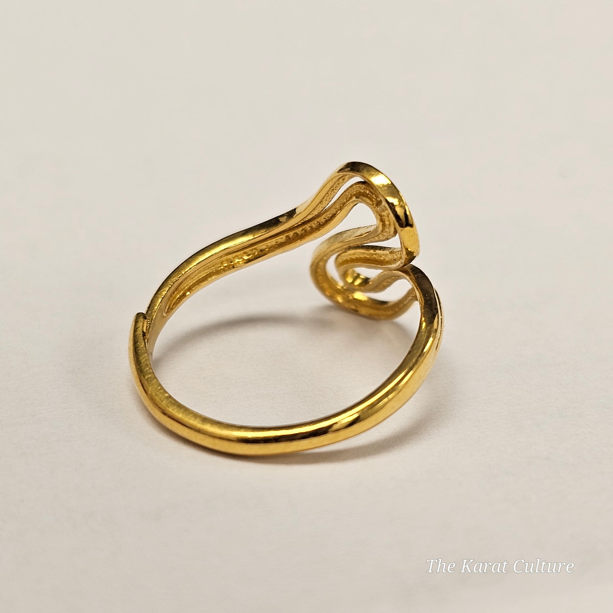 24K Solid Gold Wave Ring