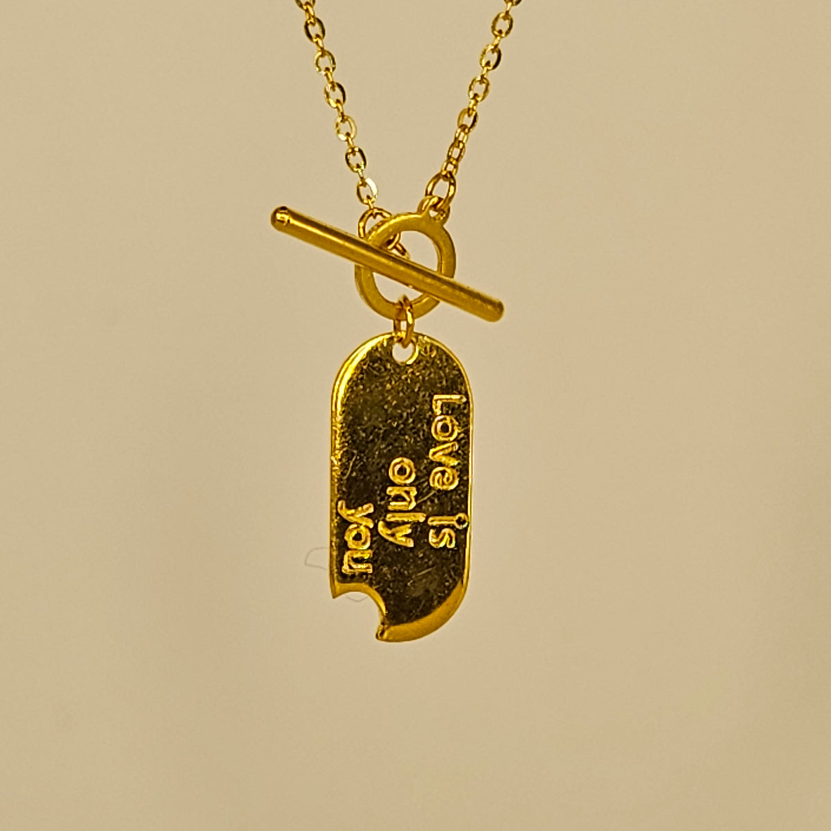 24K Solid Gold Love Is Only You Necklace