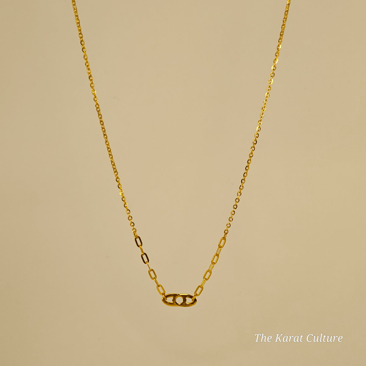 24K Solid Gold Evil Eye Necklace