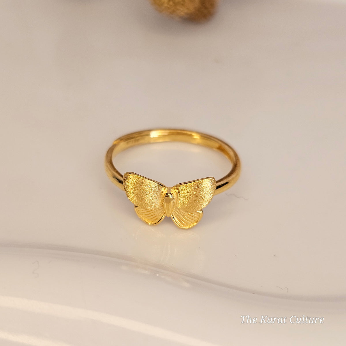 24K Solid Gold Butterfly Ring