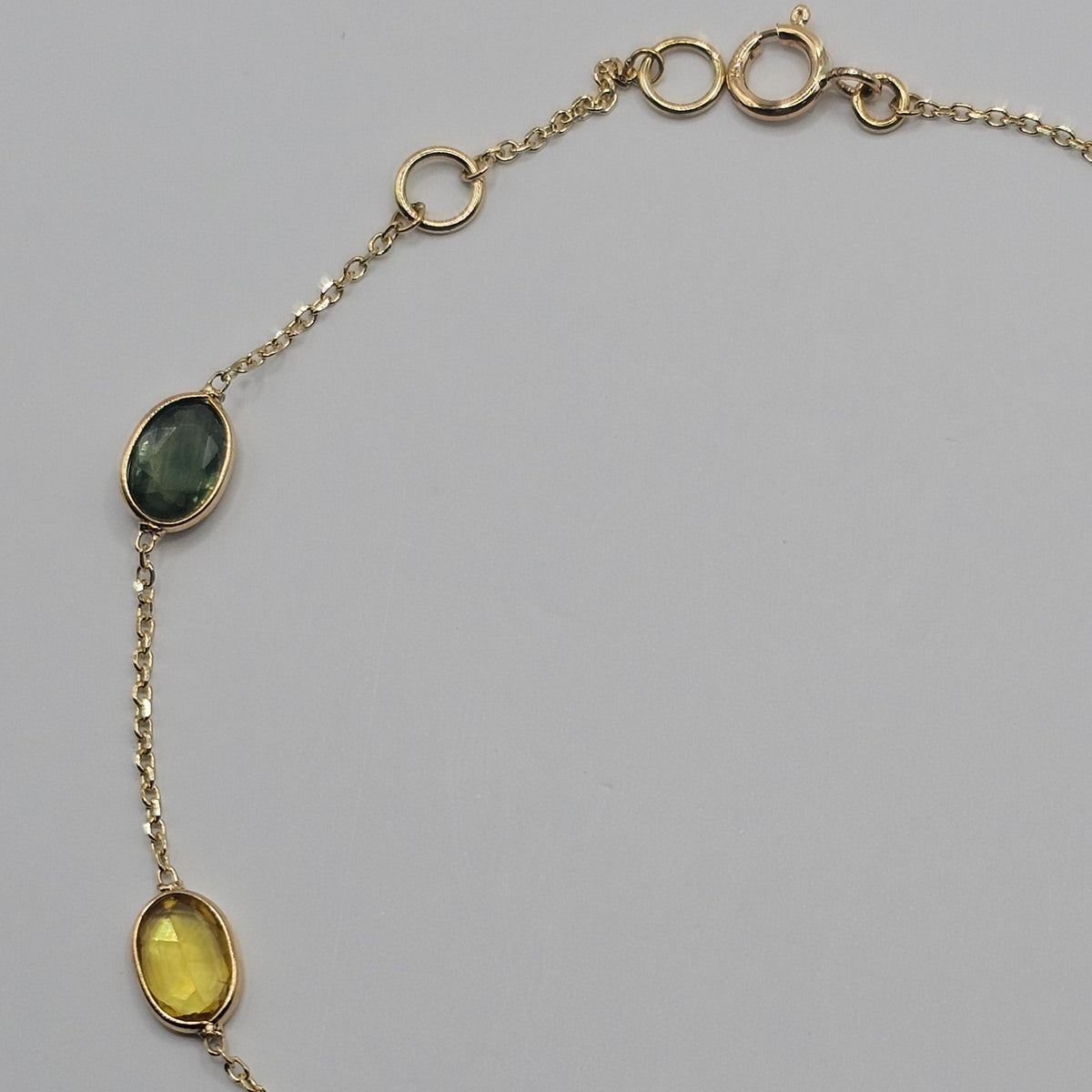 18K Solid Gold Multi-coloured Natural Sapphire Bracelet